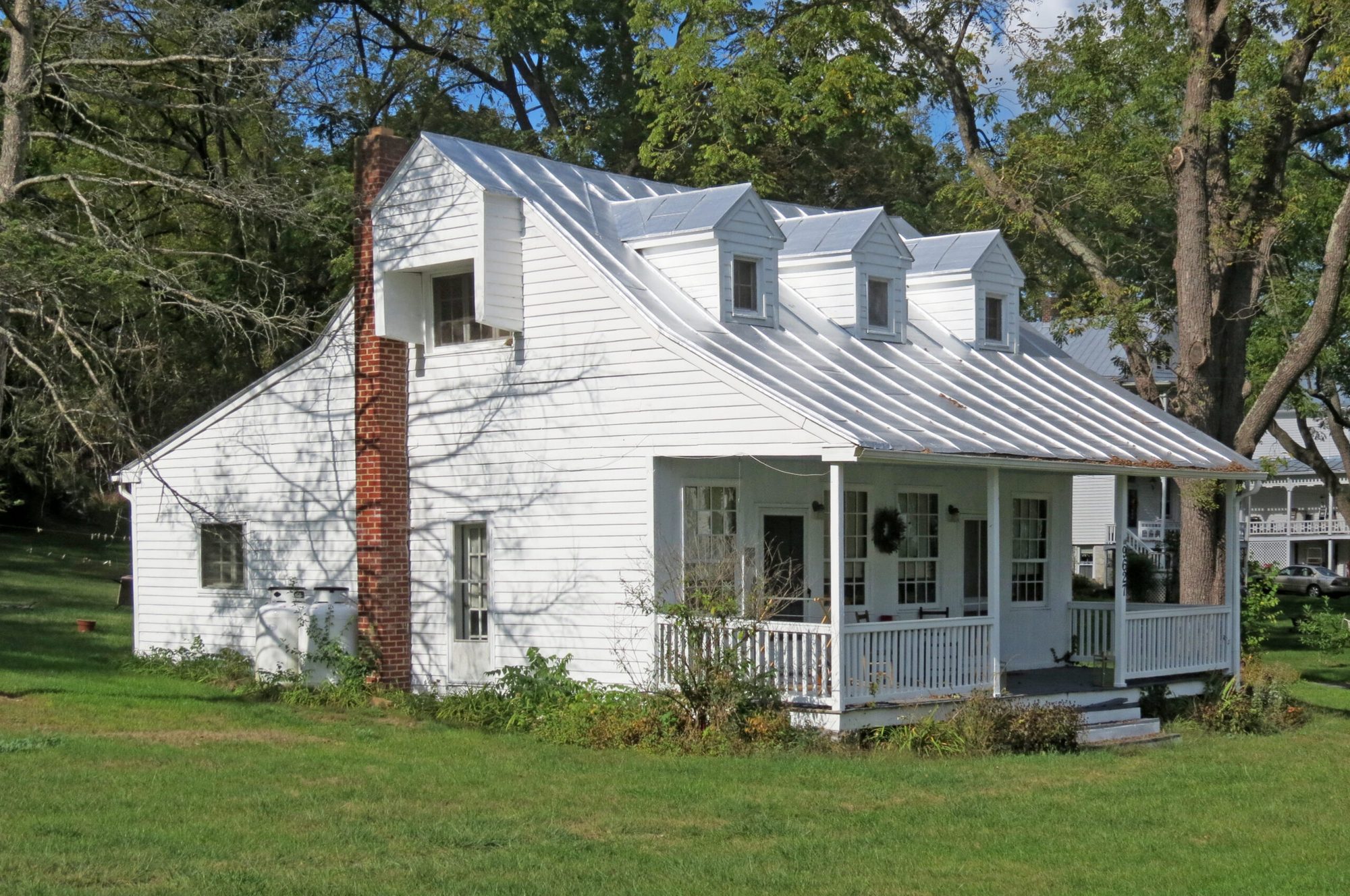 The Joseph Funk House at Singers Glen, Virginia, front oblique exterior view